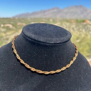 Diane Von Furstenberg DVF 2-Strand Copper Metallic Beaded NECKLACE/CHOKER